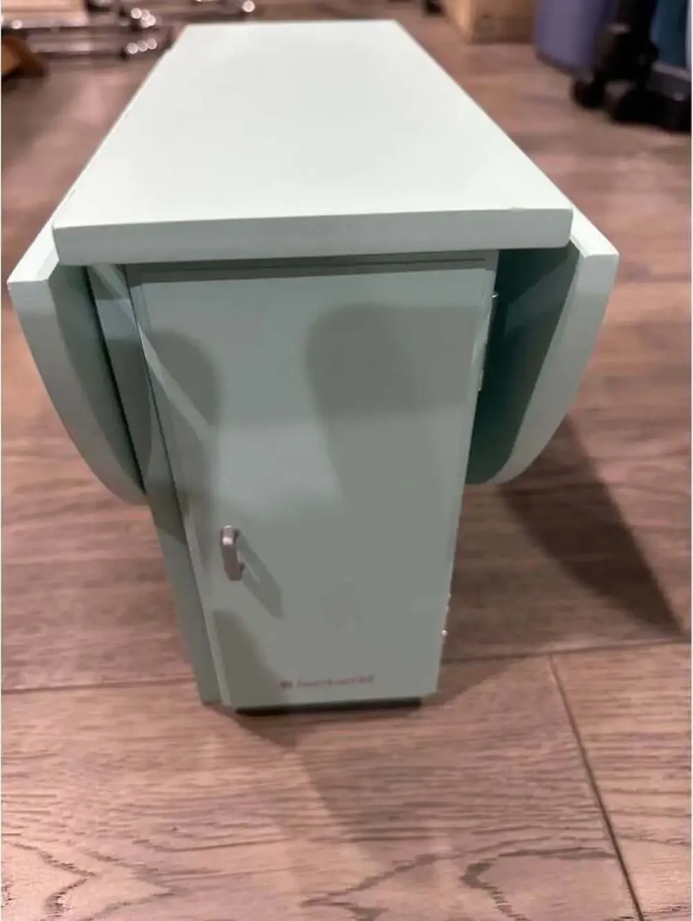 Retired 2010 American Girl doll sized baking table in light blue finish